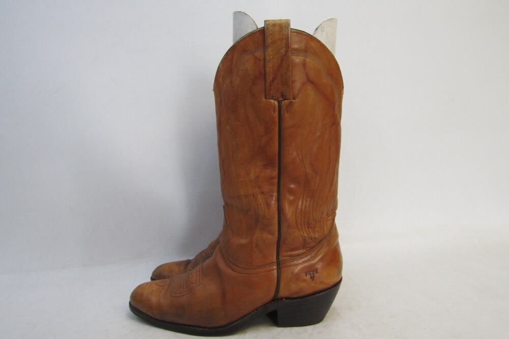 Frye Mens Size 10.5 D Brown All Leather Western Cowboy Boots